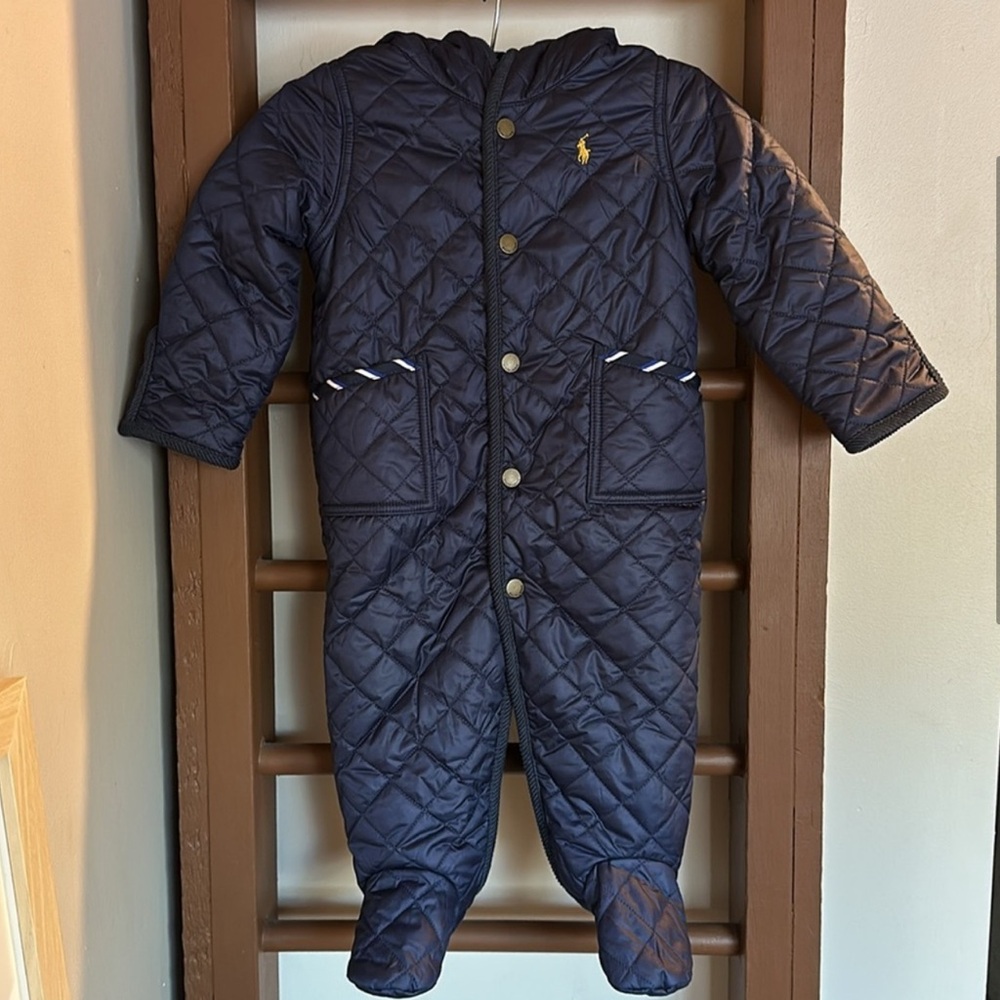 Ralph Lauren Baby Boy Quilted Barn One-Piece Coat Bunting